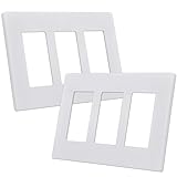 CML 3-Gang Screwless Decorator Wall Plate, 2 Pack Light Switch Covers, Outlet Receptacle Cover, Hidden Screw Smooth Face, Impact Resistant, Standard Size 4.68”X 6.54”, Glossy White
