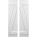Ekena Millwork ARW102BB414X53WHH Americraft Four 2 Exterior Real Wood Joined Board-n-Batten Shutters w/Z-Bar (Per Pair), 14"W x 53"H, White