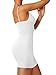 LCNBA Women's Sexy Spaghetti Strap V-Neck Mesh Ruched Bodycon Mini Club Dresses White Small