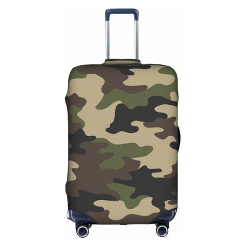 Green Camouflage Travel Luggage Cover Elastic Suitcase Protector Washable Baggage Covers For Trunk Case Fits 22-24 Inch Luggage