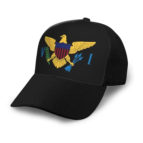 Flag of The United States Virgin Bonnets Curved Brim Mesh Baseball Cap Casual Sun Hat Unisex