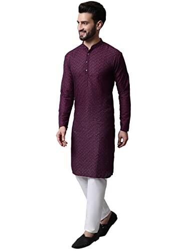 Image of Jompers Men's Regular Fit Cotton Embroidered Kurta Set