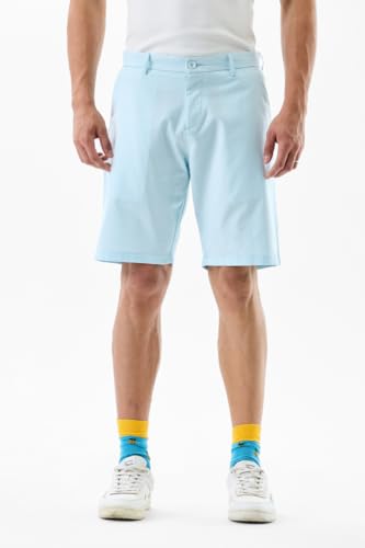 Image of SNITCH Men Casual Shorts | Regular Fit Mid Rise Solid Pattern | 100% Cotton Smooth Texture with Drawstring Closure & Elastic Waistband for Summer & Club Wear