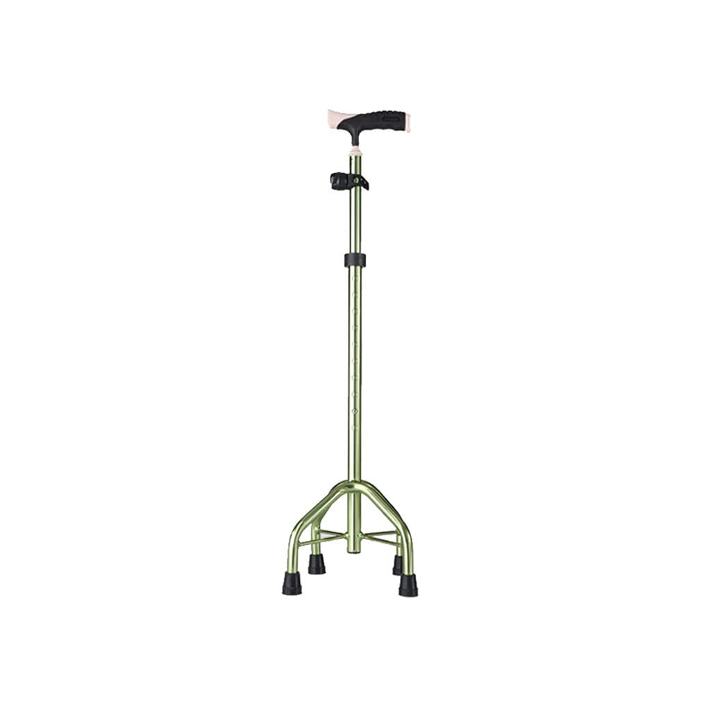 GCX- Bastón Bastón Bastón Bastón Bastón de Cuatro Patas Bastón Ligero Antideslizante Muleta Multifuncional for Ancianos con Fractura Firma (Color : Green)