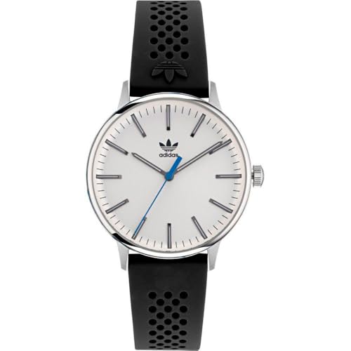 Image of adidas Men Silicone Originals Analog White Dial Watch-Aosy22021, Band Color-Black