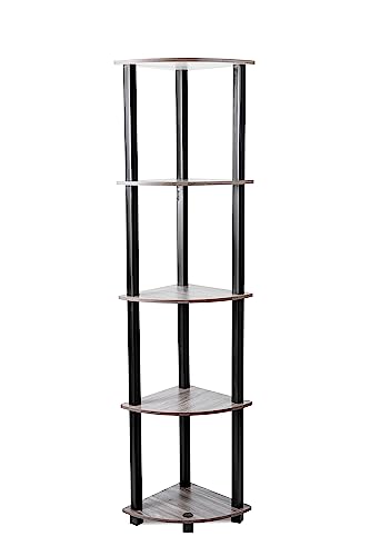 Image of Ash & Roh 5-Tier Corner Display Rack Multipurpose Shelving Unit, Rack Shelf, Shelving for Bedroom, Living Room. (H-4.9 Ft | W- 2 Ft | D-1 Ft) (5-Tier Corner Rack)