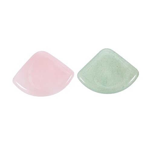 FRCOLOR 1 Set 2pcs Thumb Stone Scraping Plate for Back Trigger Point Facial Tools Handheld Massager Insulin Pump Clip Guasha Massage Tool Massage Roller Acupoint Body Rose Quartz Care Jade
