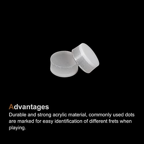 Image of MECCANIXITY Inlay Fretboard Dots Guitar Inlay Dots White Acrylic Inlays Mark Point 5x2.1mm for Guitar Fingerboard, Pack of 20
