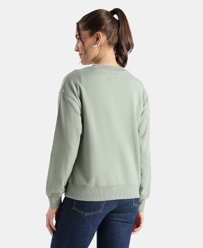 Image of Jockey A191 Women Super Combed Cotton French Terry Fabric Printed Sweatshirt
