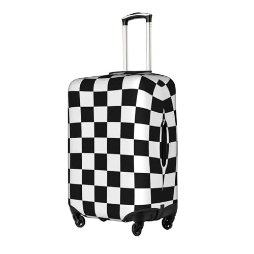 EdNeY Checkered White Black Racing Flag Travel Luggage Cover Elastic Anti-scratch Suitcase Cover Protector Spandex Stretch Luggage Baggage Covers Fits 22-24 Inch Luggage,M2
