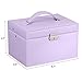 BEWISHOME Girls Jewelry Box Jewelry Organizer with Lock Mirror Jewelry Display Storage Case Holder Portable Travel Case for Women Girls Kids Purple SSH77P
