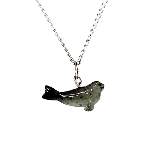 Jewelry Seal - Harbor Seal Reptile Decorative Figurine - Pendant Porcelain Jewelry
