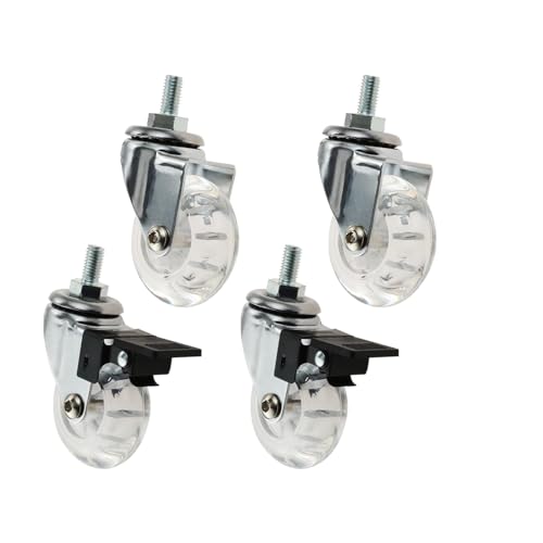 4 ruedas giratorias transparentes de 2 pulgadas para silla de oficina, para sofá, silla, gabinete, ruedas