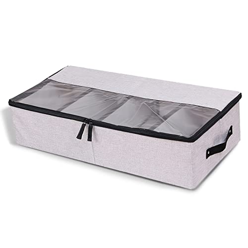DukeIo Caja de Zapatos de Marco Dividido Plegable Gruesa Caja de Zapatos Transparente a Prueba de Polvo Adecuada Para Ropazapatos y Libros (Gris Claro) Cover