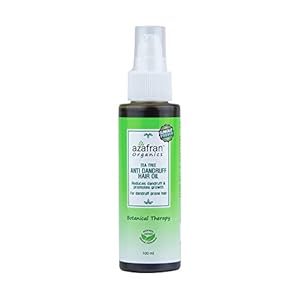 Azafran Organic Tea Tree Anti-Dandruff Hair Oil for itchy and flaky scalp100 Ml