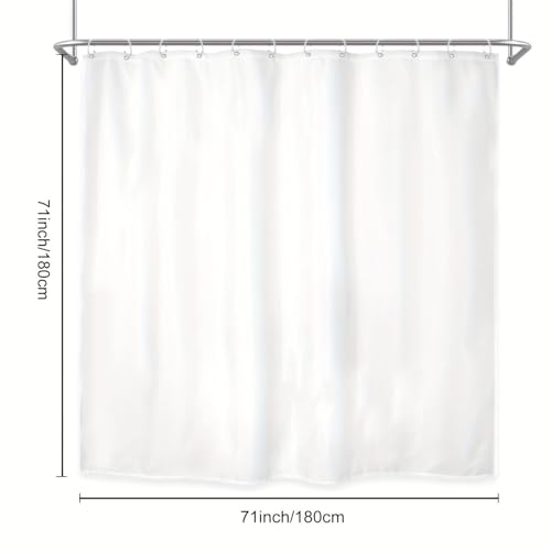 Rideau de douche imperméable en polyester blanc anti-éclaboussures