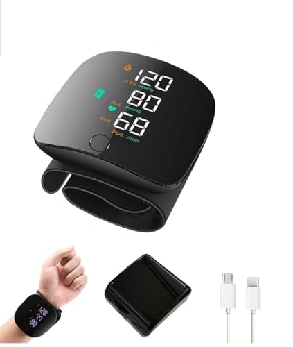 Misuratore di Pressione da Polso Digitale Parlante – Voce in Italiano, Display LCD, Rileva Battito Cardiaco, Memoria Integrata, Facile da Usare, Portatile per Casa e Viaggio