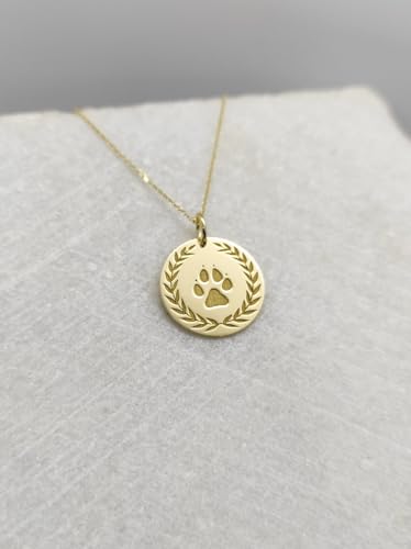 Collier en argent sterling 925 gravé patte de chien LKBEADS