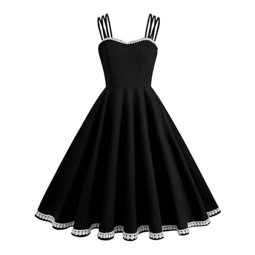 Robe de cocktail sexy sans manches et robe swing courte style rockabilly pour femme