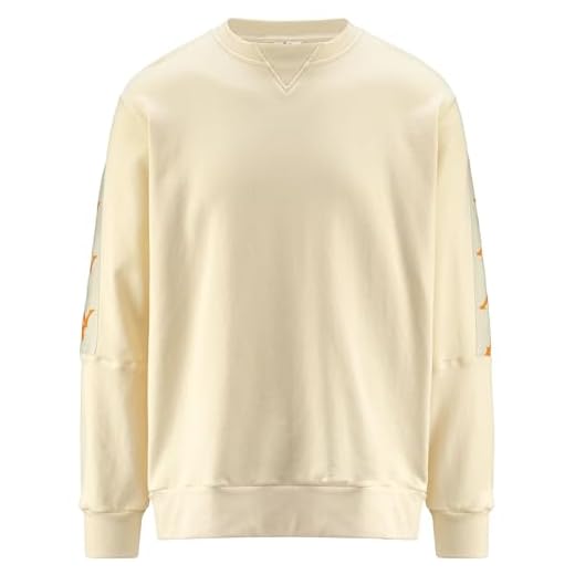 Kappa - Sudadera Eniko Authentic para Hombre, Beige Natural, Naranja, S