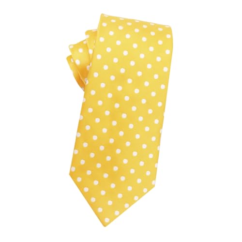 Gsyziux Polka Dot Tie for Men Classic Mens Neckties Satin Mens Ties for Business Party Wedding Prom Graduation (Yellow)