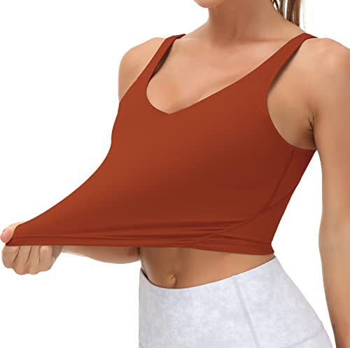 image for THE GYM PEOPLE Women’s Longline Sports Bra Wirefree Padded Medium Su