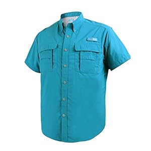 Tuna Men’s Fishing Outdoor Button Down UPF 50+ Sun Protection Waterproof Hiking Short Sleeve Shirts