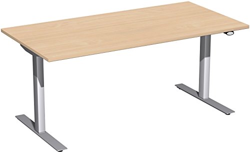 Preisvergleich Produktbild Geramöbel Elektro-Hubtisch höhenverstellbar, 1600x800x680-1160, Buche / Silber