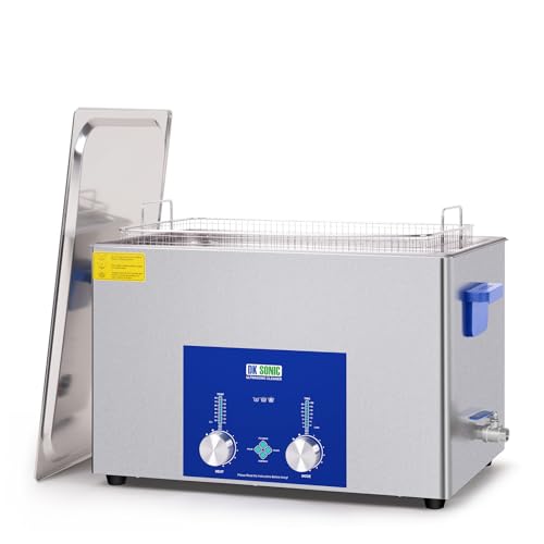 DK SONIC Industrial Ultrasonic Cleaner 30L Stainless Steel, 600W Commercial Sonic Cleaner with Encoded Timer,Heater&Basket, Multiple Functions for Carburetors, Motorcycle Engines, Carburetors, Chains
