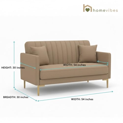 Image of 3+2 Seater Velum Fabric Sofa Set for Living Room, Modern Design with High Density Foam, Solid Wood Frame, Ergonomic Comfortable Seating for Home & Office (Light Brown, 3+2 Seater) | Soft foam comfort, Strong wood frame