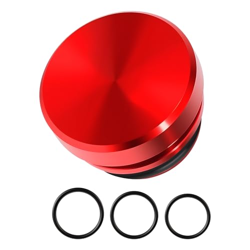 Image of Cigarette Lighter Plug Cover, Eject Button Car Cigarette Lighter, Standard 12 Volt Power Source Aluminum Dustproof Plug Universal Fits Most Vehicles (Red-K3)