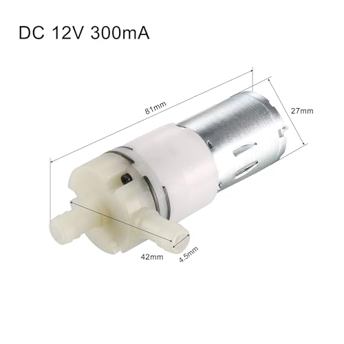 uxcell DC 12V 300mA 1300ml Water Flow Self Priming Diaphragm Micro Water Pump for Coffee Machine, Water Dispenser