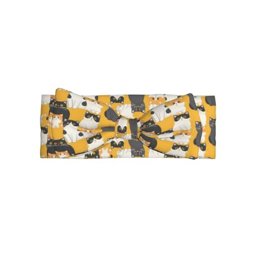 Cute Exotic Shorthair Cats Yellow Baby Girl Bows And Headbands 6-12 Months For Baby Girls Newborn Infant Toddlers