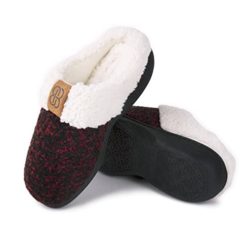 Bandolino Womens Sherpa Cuff Clog Slippers, Warm Fuzzy Indoor Outdoor House Shoes, Cozy Rubber Sole Bedroom Slip Ons2
