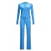 Velour Tracksuit Womens Two Piece Lounge Set Long Sleeve Zip up Hooded Jacket Wide Leg Pants Y2k Sweatsuit Set