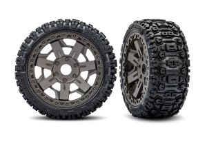 Traxxas 9071-GRAY - Jato 4X4 Sledgehammer Low-Profile Pre-Glued Tires, Gray (2)