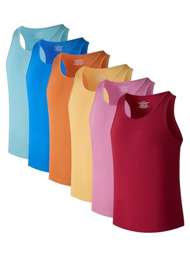 COLORFULLEAF Mens Undershirts Bamboo Rayon Tank Tops Men Crew Neck Stretchy Sleeveless Tank Shirts 3 or 6 Pack