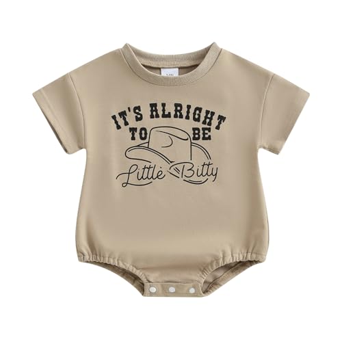 Image of Sasaerucure Little Bitty Baby Outfit Infant Long Sleeve Romper Baby Boy Western Country Style Onesie Newborn Winter Clothes