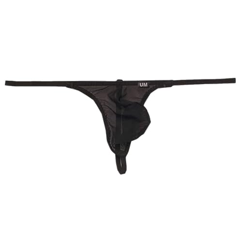 COMLIFE Men's Transparent Mesh Thong Elastic Low Waist Pure Love Bikini Underwear Breathable Mesh Dazzle Briefs