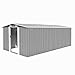 Leepesx Caseta de jardín, Armario Exterior Jardin, Casas Prefabricadas para Vivir, Casetas De Jardin, Cobertizo Exterior, Casa Jardin Exterior, de Metal Gris 257x489x181 cm