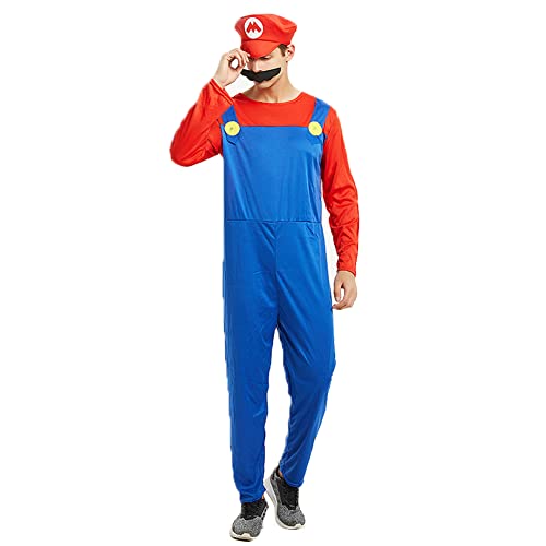 NB Costumes Super Mario Luigi, costumes adultes et enfants, jeu de rôle en couple, costumes comprenant chapeaux et barbes