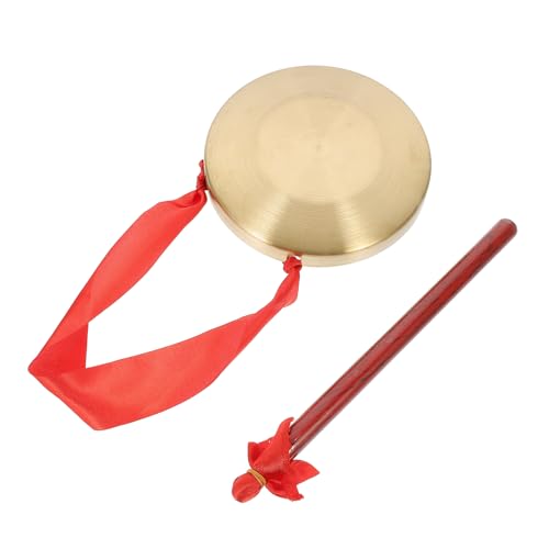 CIMAXIC 6 Inches Traditional Chinese Gong Cymbals Hand Gong Mallet Music Instrument for Boys and Girls Compact Design