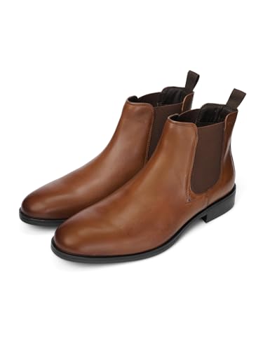 Thomas Crick Chelsea Leather Slip-On Boots Brown Tan - Image 4