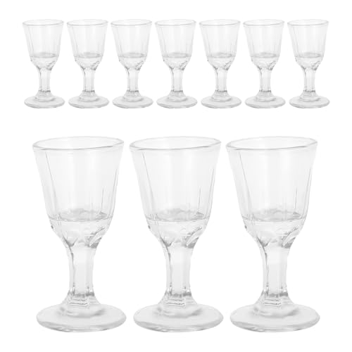 PRETYZOOM Copas de Licor de Vidrio 10 Ml Set de 10 Piezas Vasos Pequeños para Vino y Whisky Diseño Base Estable Ideales para Uso en Hogar y Bar