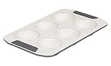 Viking Culinary Ceramic Non-Stick Bakeware Muffin Pan, 6 Cup, Cream/Gray