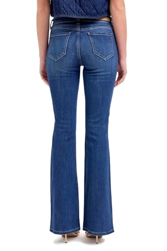Cello Jeans Women's Juniors Mid Rise Slim Flare Jeans4