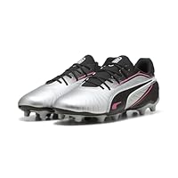 PUMA King Match FG/AG Jr, Zapatillas de Deporte Unisex niños, Puma Silver Puma Black Sun Struck Puma White, 37.5 EU