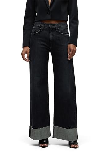 HUDSON Women's Jodie Petite High Rise Loose Fit Wide Leg Jean