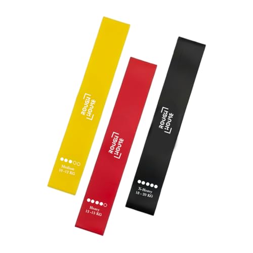 Image of Roughhouse Heavy Mini Loop Resistance Bands Set - High-Resistance Exercise Bands for Glutes, Hips, Legs & Core, Strength Training & Muscle Activation Bands for Home & Gym