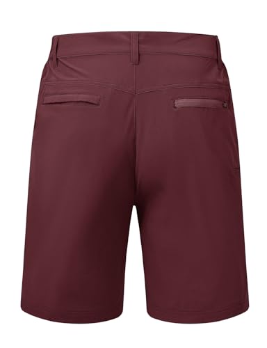 Image of TBMPOY Men's Golf Shorts Lightweight 5 Pockets Casual Dress Stretch Elastic Waist Quick Dry Flat Front Travel Shorts